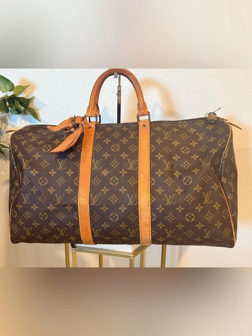 Vintage 1985 Louis Vuitton Monogram Keepall 55 Bandoulière Travel Duffel Bag